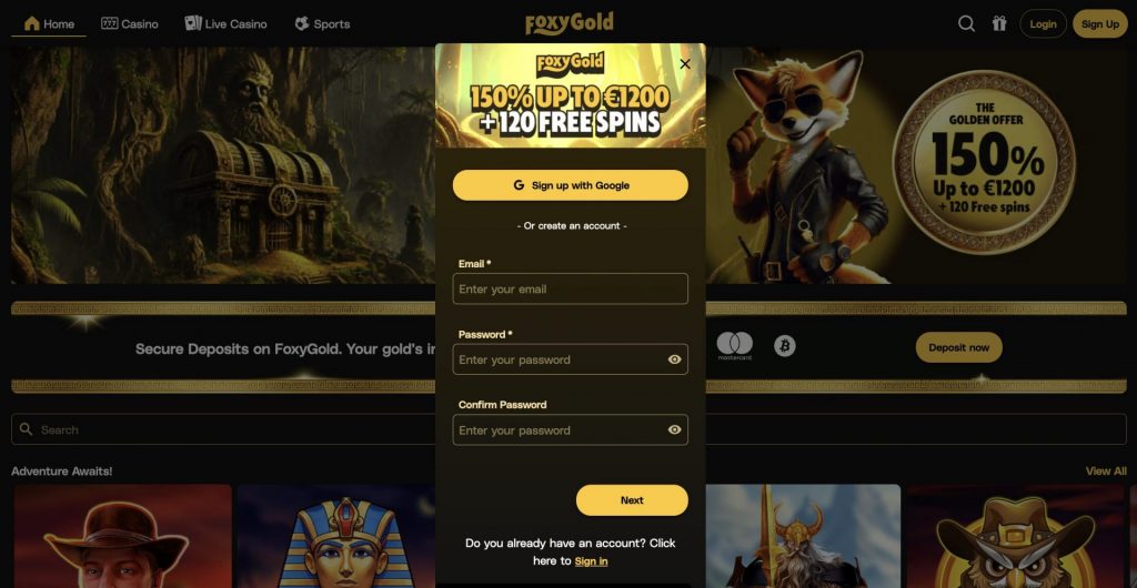 FoxyGold Registration