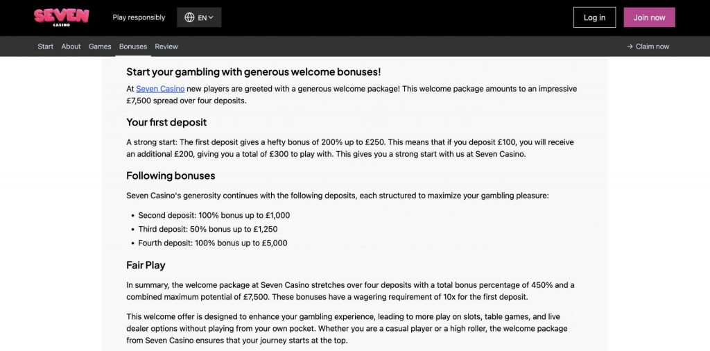 Seven Bonuses