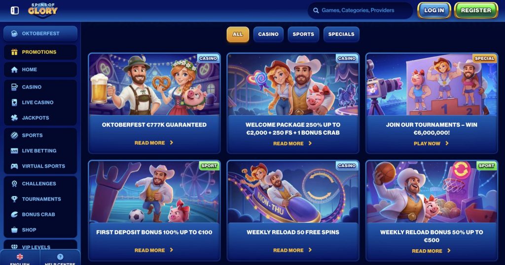 Spins of Glory Bonuses