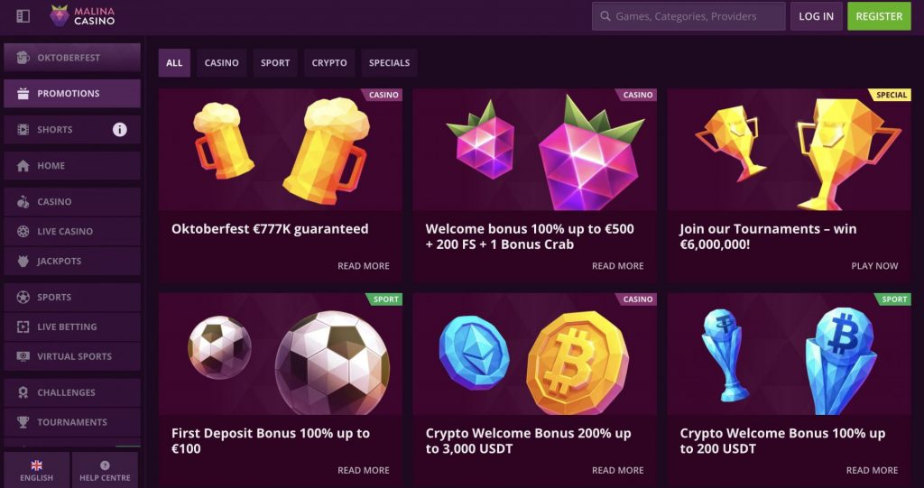 Malina Casino & Sports Promotions