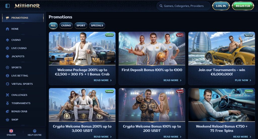 Millioner casino bonus